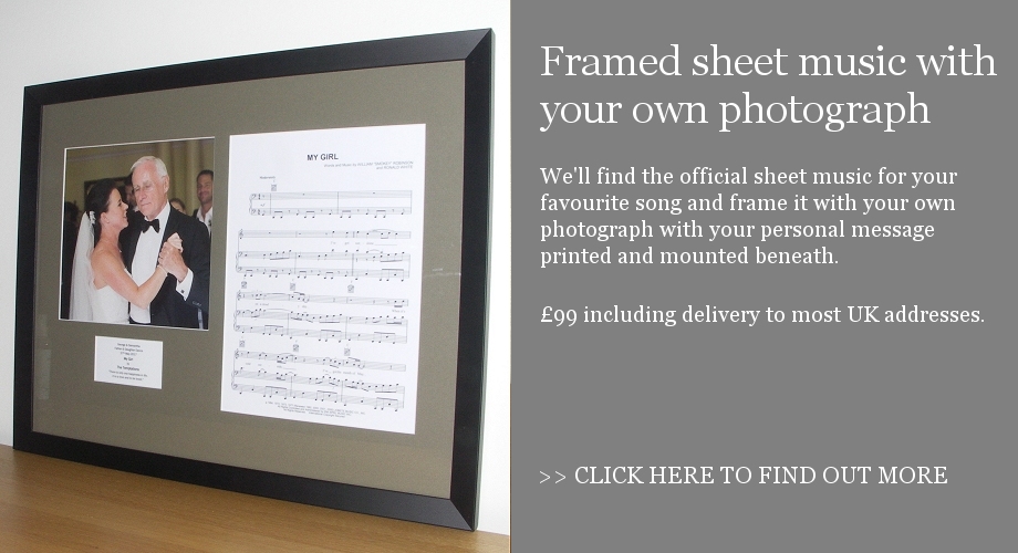 Sheet music framed with your own photograph